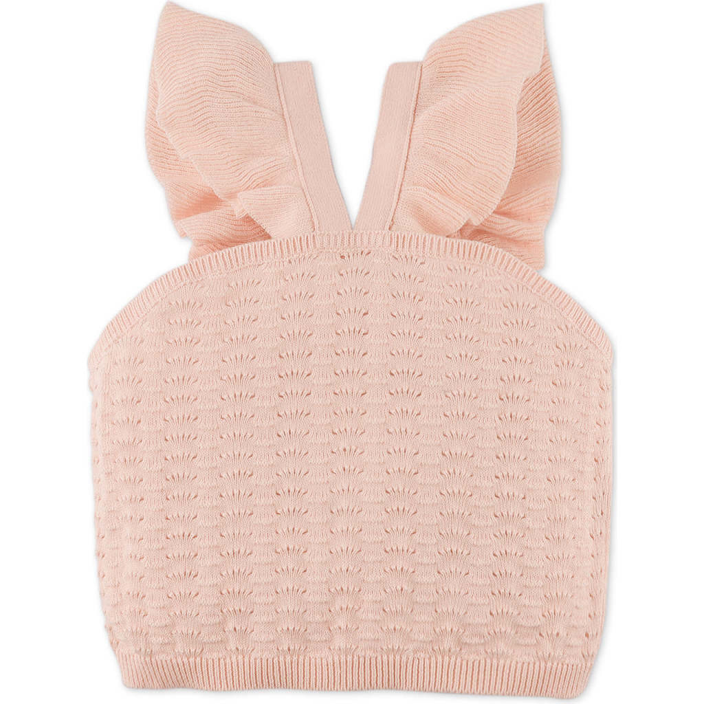 Beatrice Sleeveless Top With Ruffles, Peach - Blouses - 1