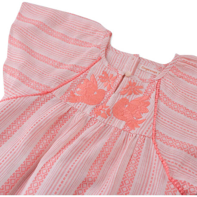 Elsie Stripey Dress With Kimono Sleeves, Pink - Dresses - 3