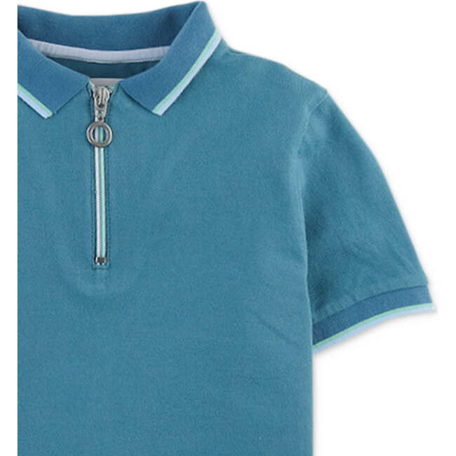 Caleb  Polo Shirt, Blue - Polo Shirts - 3