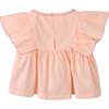 Baby Yana Blouse With Embroidery And Picot Edge, Peach - Blouses - 2