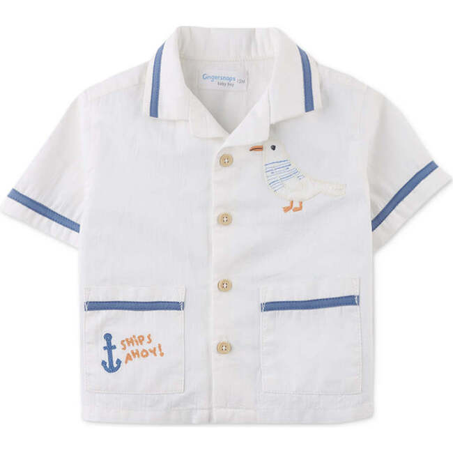 Baby Vito Button-Down Shirt, White