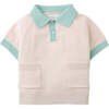 Baby Vico Knitted Polo Shirt, Beige - Polo Shirts - 1 - thumbnail