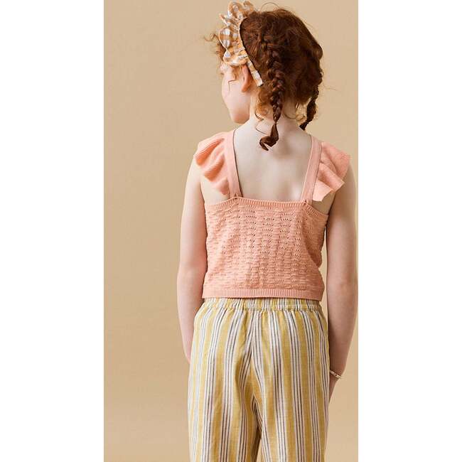 Beatrice Sleeveless Top With Ruffles, Peach - Blouses - 7