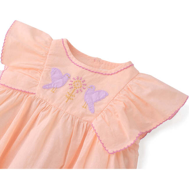 Baby Yana Blouse With Embroidery And Picot Edge, Peach - Blouses - 5