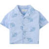 Baby Miguelito Button-Down Shirt With Octopus Embroidery, Blue - Button Downs - 1 - thumbnail