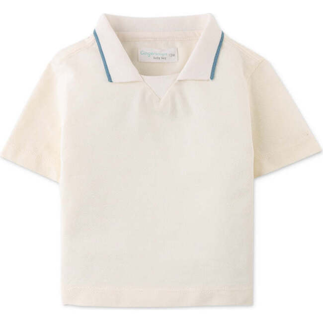 Baby Elliot Pique Polo Shirt, Offwhite