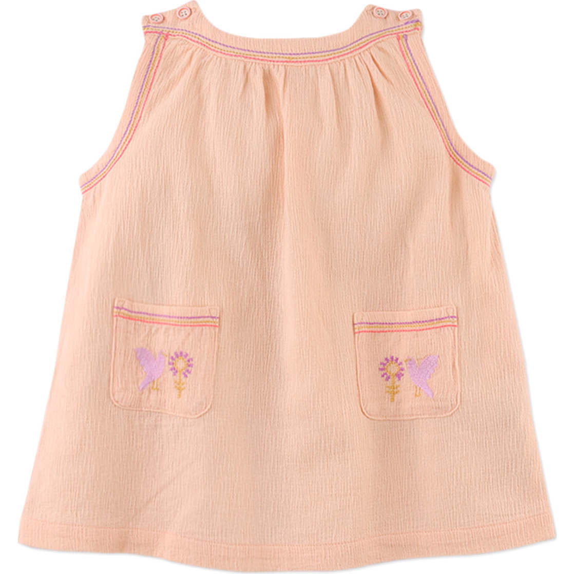 Baby Jelena Dress With Pockets, Peach - Dresses - 1