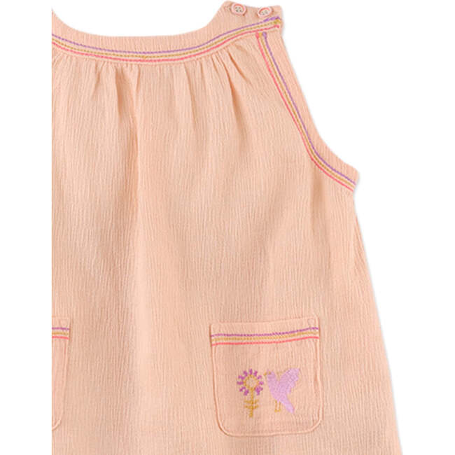 Baby Jelena Dress With Pockets, Peach - Dresses - 3