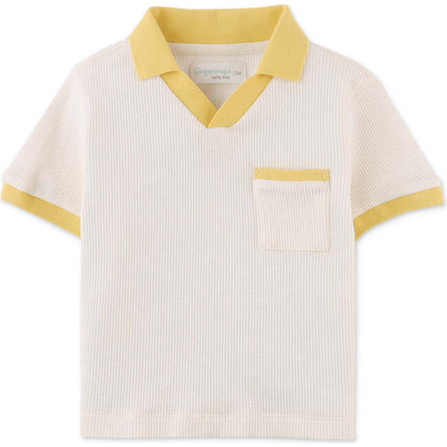 Baby Antonio Waffle Polo Shirt, White