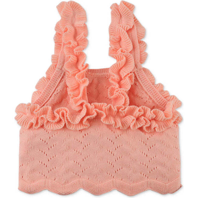 Baby Alyssa Top With Ruffle Sleeve, Peach - Blouses - 2