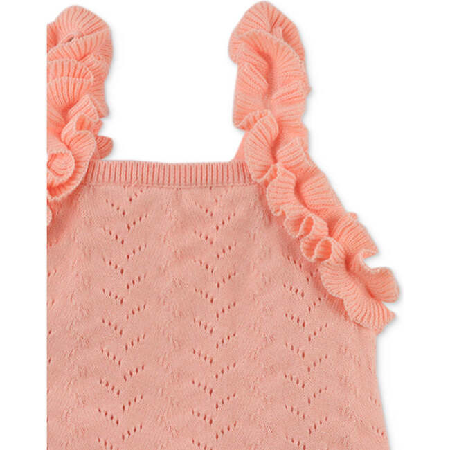 Baby Alyssa Top With Ruffle Sleeve, Peach - Blouses - 3