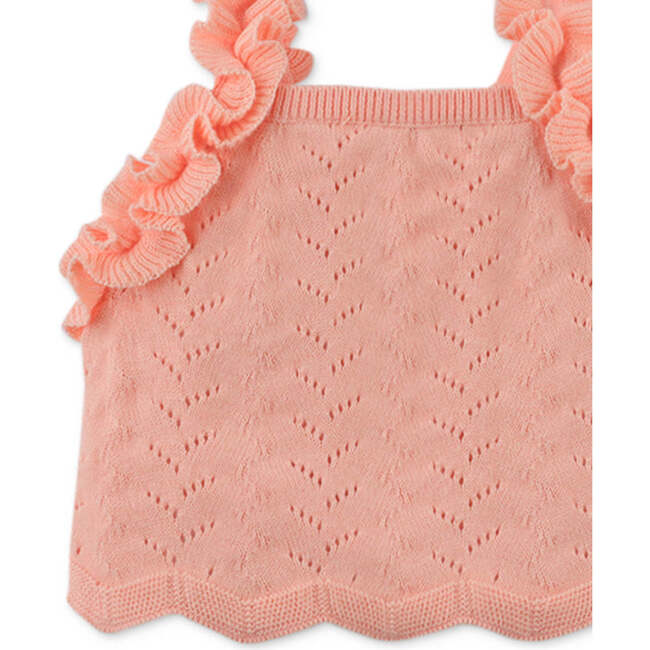 Baby Alyssa Top With Ruffle Sleeve, Peach - Blouses - 4