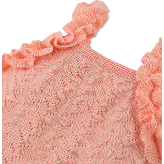 Baby Alyssa Top With Ruffle Sleeve, Peach - Blouses - 5