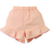 Baby Alana Top And Shorts Set With Floral Embroidery, Peach - Mixed Apparel Set - 4