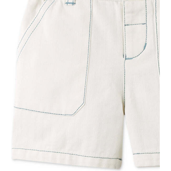 Mini Santino Shorts With Patch Pocket, Offwhite - Shorts - 3