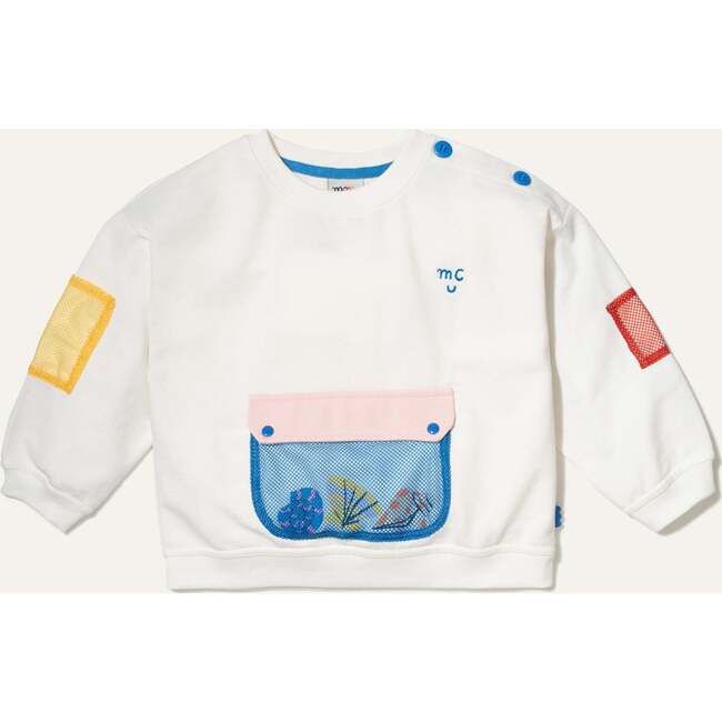 Recycled Cotton Natural Pocket Kid Sweatshirt