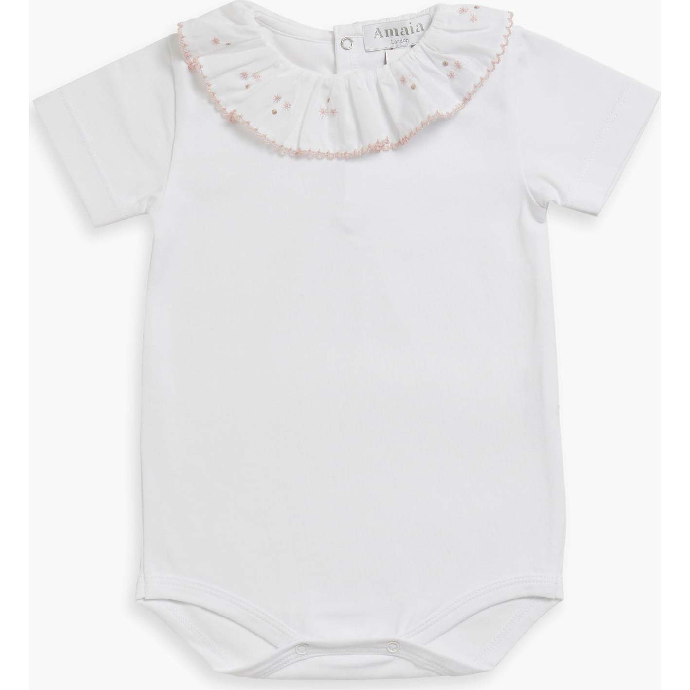 Short Sleeve Bodysuit, Pink Star - Onesies - 1