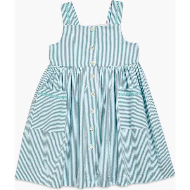 Stripy Dress, Mint Seersucker