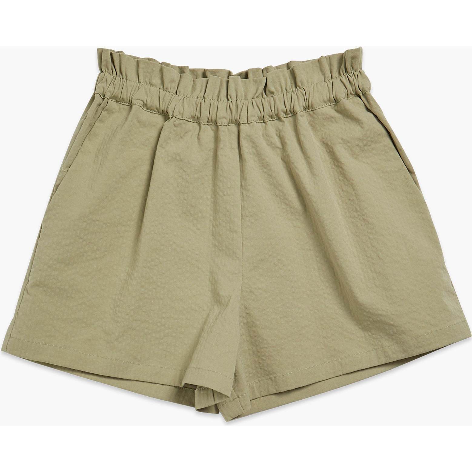 Freesia Short, Khaki Seersucker - Shorts - 1