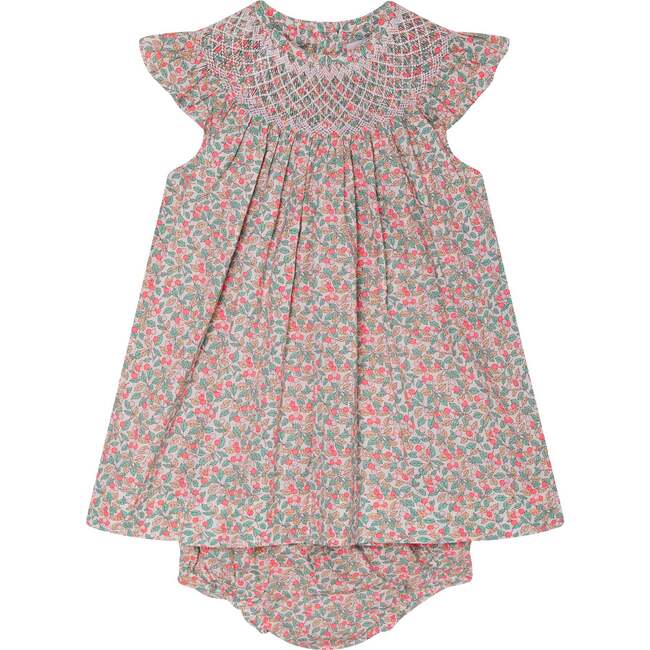 Made With Liberty Print Baby Dress Paz, Pink Neon Floral