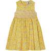 Made With Liberty Fabric Smocked Girls Dress Marina, Yellow - Dresses - 1 - thumbnail