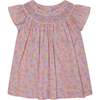 Made With Liberty Fabric Smocked Girls Blouse Isabella, Pink - Blouses - 1 - thumbnail