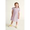 Made With Liberty Fabric Smocked Girls Dress Crisantha, Pink and Purple - Dresses - 2