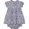 Made With Liberty Fabric Smocked Baby Dress Klee, Blue Floral - Dresses - 1 - thumbnail