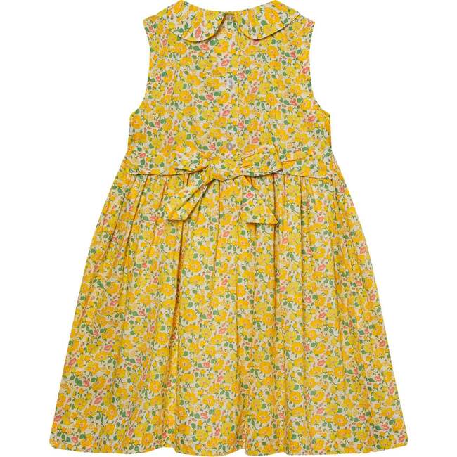 Made With Liberty Fabric Smocked Girls Dress Marina, Yellow - Dresses - 4