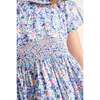 Made With Liberty Fabric Smocked Girls Dress Nereida, Blue Floral - Dresses - 5