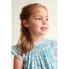 Made With Liberty Fabric Smocked Girls Blouse Soleil, Blue - Blouses - 5