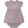 Made With Liberty Fabric Smocked Baby Dress Fable, Pink and Purple - Dresses - 1 - thumbnail