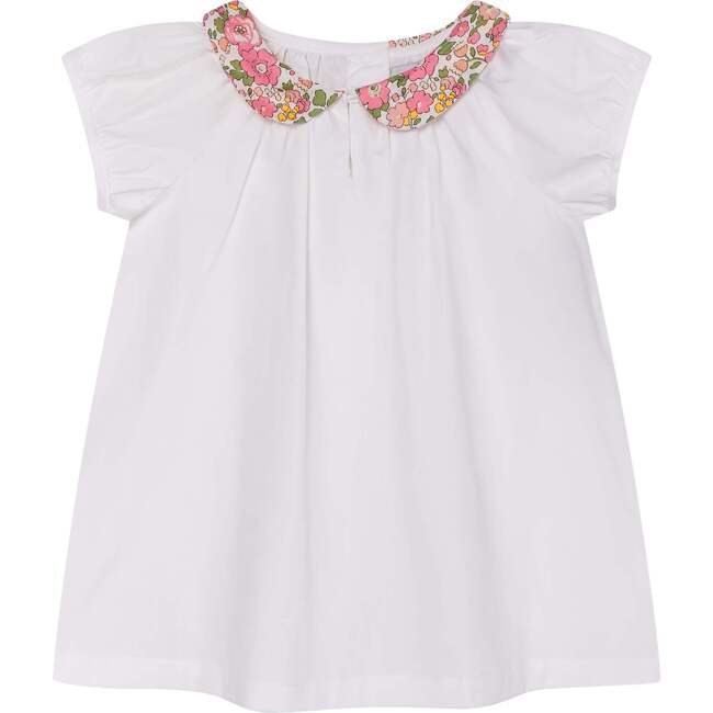 Made With Liberty Fabric Girls blouse Rose, White