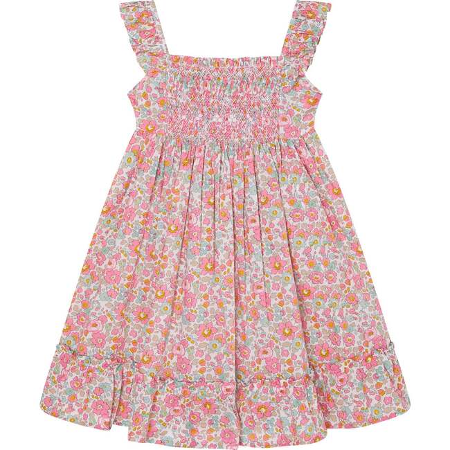 Made With Liberty Fabric Girls Sun Dress Ivy, Pink Floral