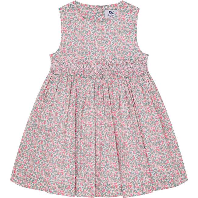 Made With Liberty Fabric Girls Dress Aya, Pink Neon Floral