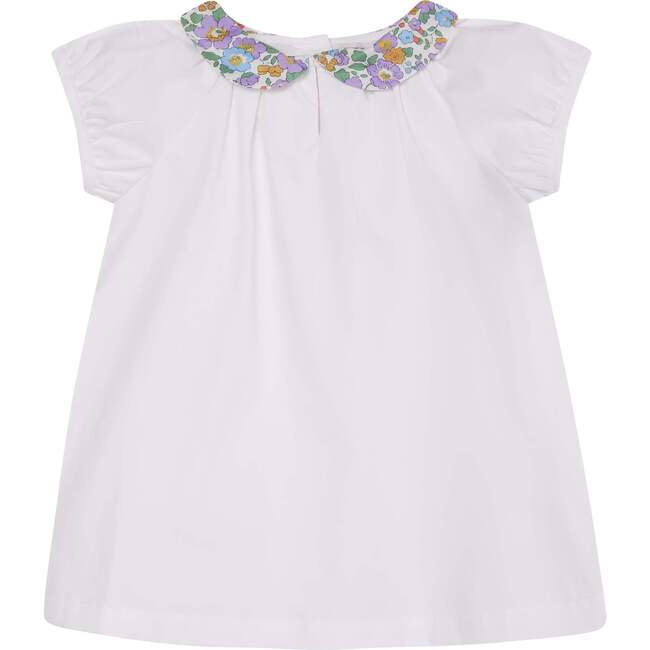 Made With Liberty Fabric Girls Blouse Giulia, White & Purple