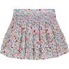 Hand-Smocked Ruffle Skirt Nancy, White Floral - Skirts - 1 - thumbnail