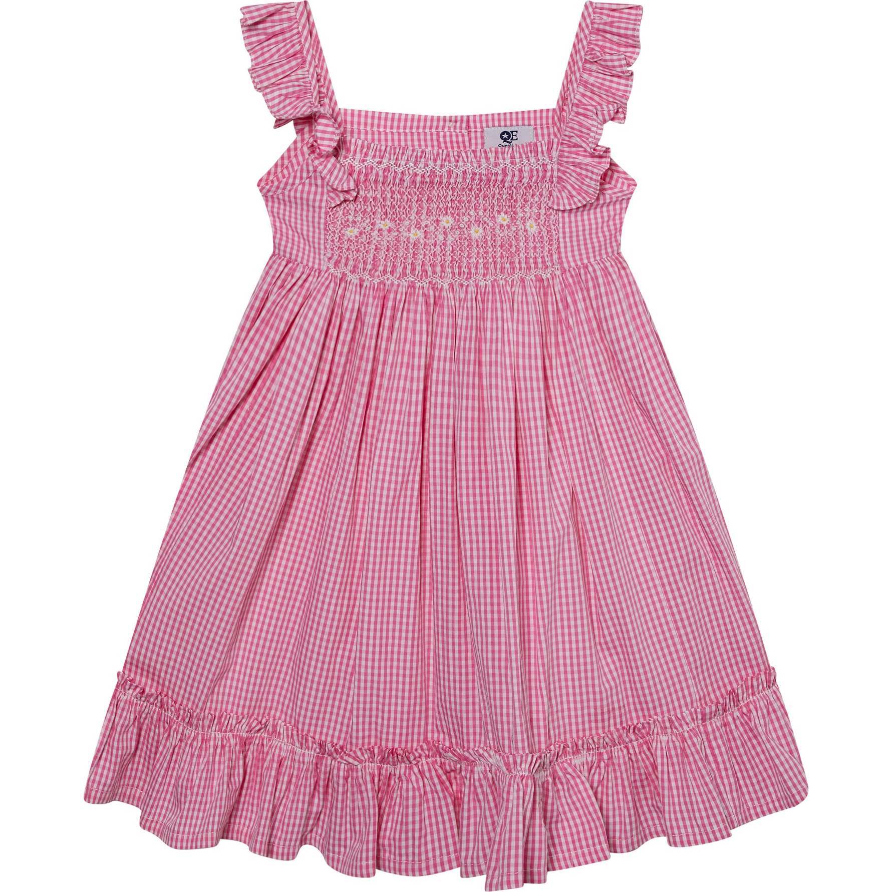 Hand-Smocked Girls Sundress Lucy, Pink - Dresses - 1
