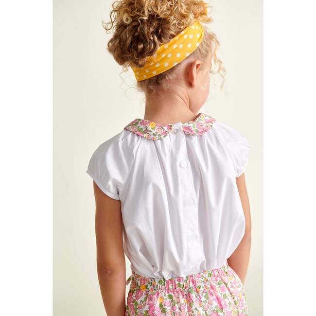 Made With Liberty Fabric Girls blouse Rose, White - Blouses - 4