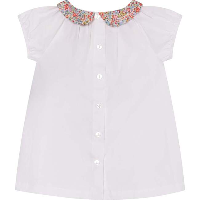 Made With Liberty Fabric Girls Blouse Sally,White & Floral - Blouses - 3