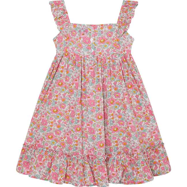 Made With Liberty Fabric Girls Sun Dress Ivy, Pink Floral - Dresses - 4