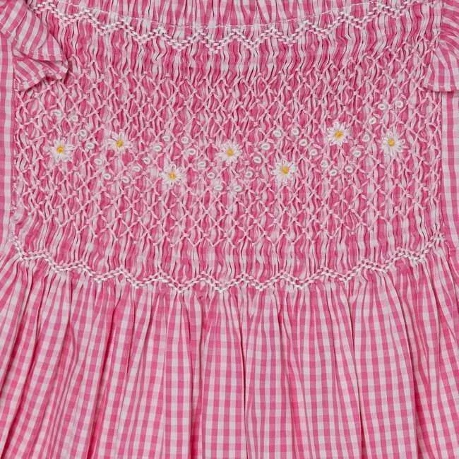 Hand-Smocked Girls Sundress Lucy, Pink - Dresses - 3