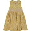 Hand-Smocked Girls Dress Minnie, Yellow - Dresses - 1 - thumbnail