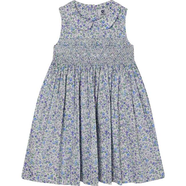 Hand-Smocked Girls Dress Lorelei, Lavender & Blue