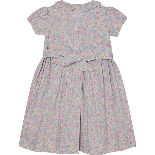 Hand-Smocked Girls Dress Rosie, White & Pastel Pink - Dresses - 4