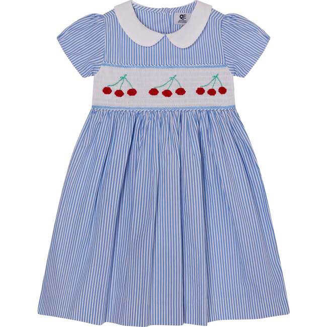 Hand-Smocked Girls Dress Emmie, Blue