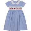 Hand-Smocked Girls Dress Emmie, Blue - Dresses - 1 - thumbnail