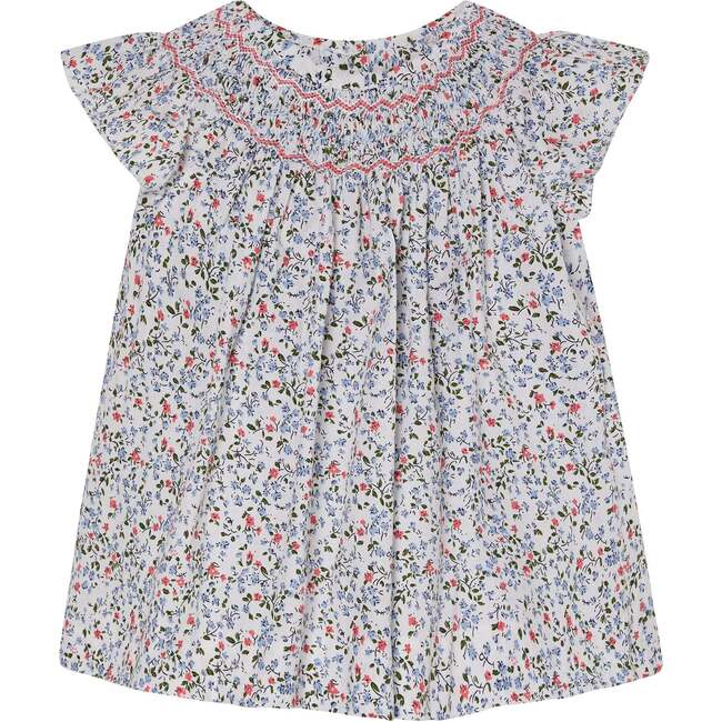 Hand-Smocked Girls Blouse Joanie, White Floral