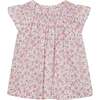 Hand-Smocked Girls Blouse Amarantha, White Floral - Blouses - 1 - thumbnail