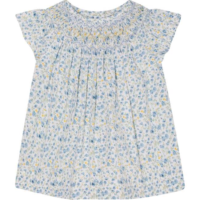 Hand-Smocked Girls Blouse Ines, White Floral